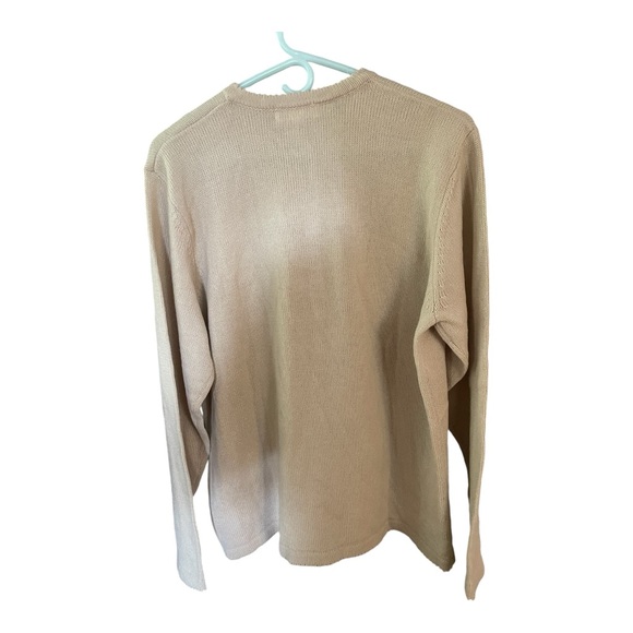 Vintage Tradition  Ivory women Beaded Cardigan Gold Button Up Sweater Sz Large - Picture 3 of 12